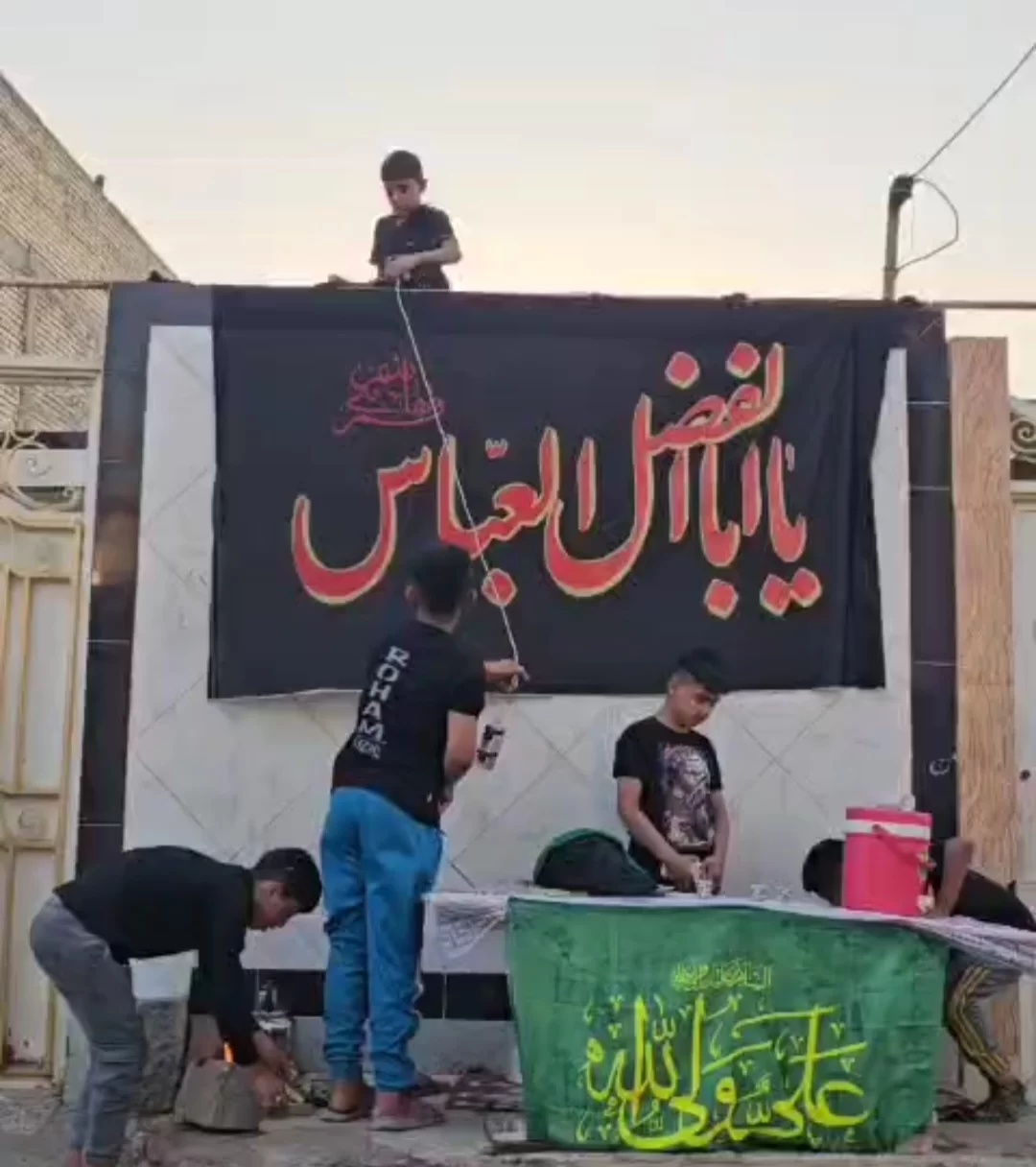 برپایی موکب های ساده و زیبا توسط کودکان و نوجوانان در شهرستان کارون